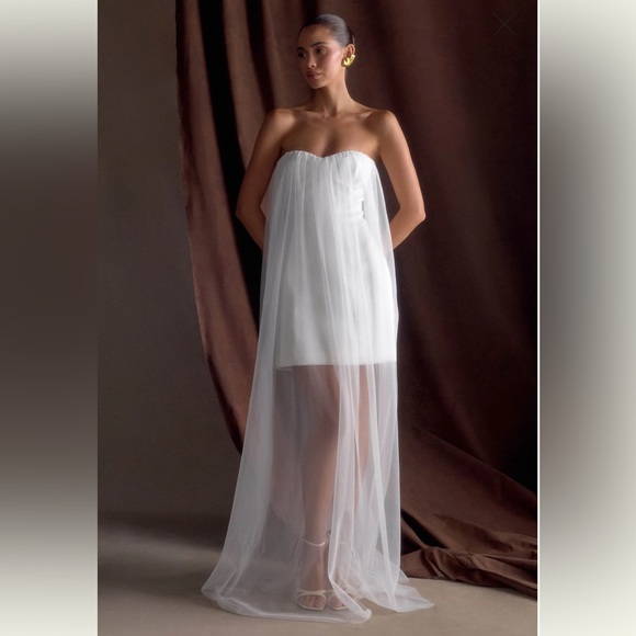 Meshki Dresses & Skirts - MESHKI Bettany Chiffon Strapless Maxi Dress - White
